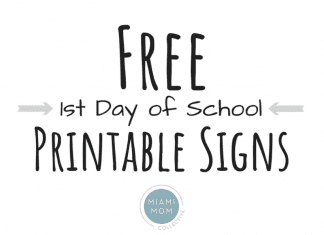 first Day of school printable signs free miami mom collective