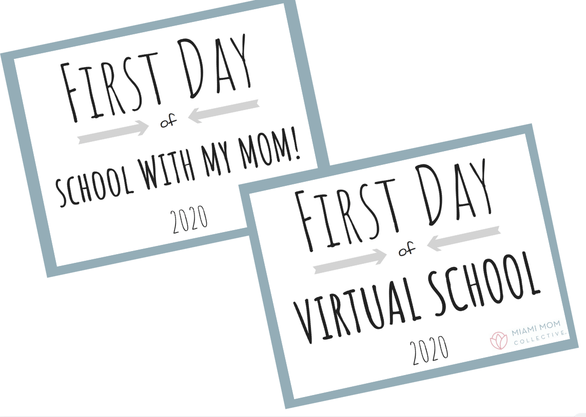 miami mom collective first day of school printable signs