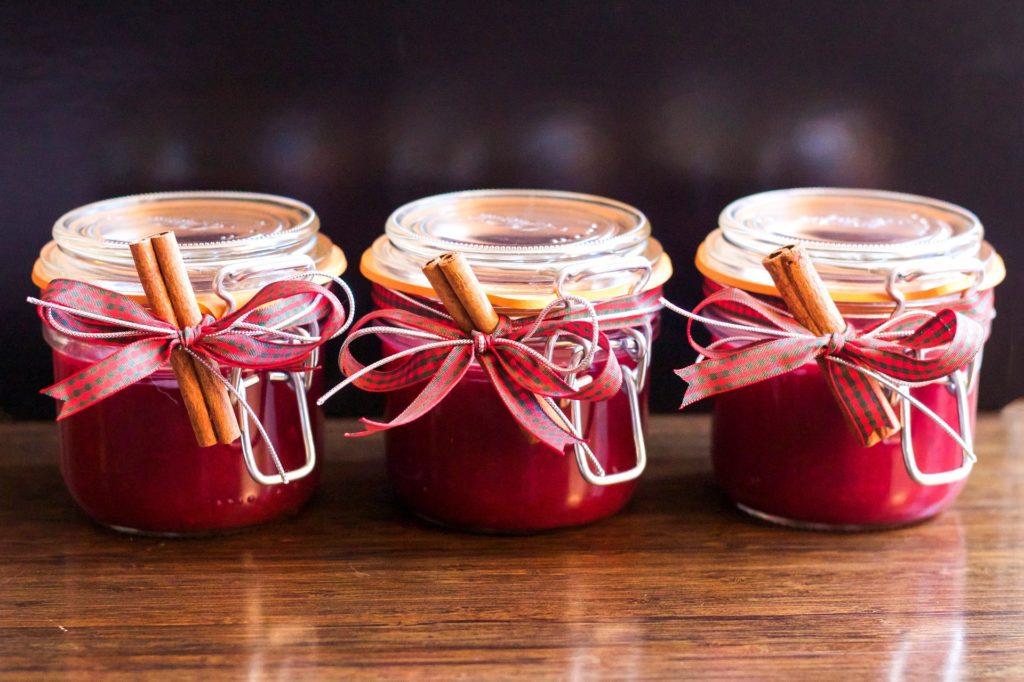 Image: 3 jars of homemade cranberry sauce