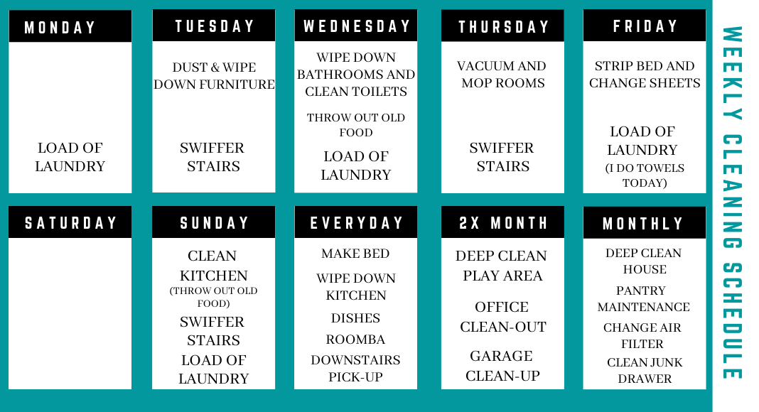 Easy Weekly Cleaning Schedule For Busy Moms Miami Moms Blog