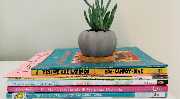 Image: A stack of children's books for Hispanic Heritage Month