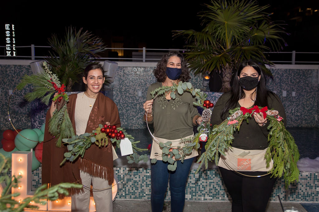 Deck The Walls Event Recap: Holiday Wreath Making Miami Mom Collective