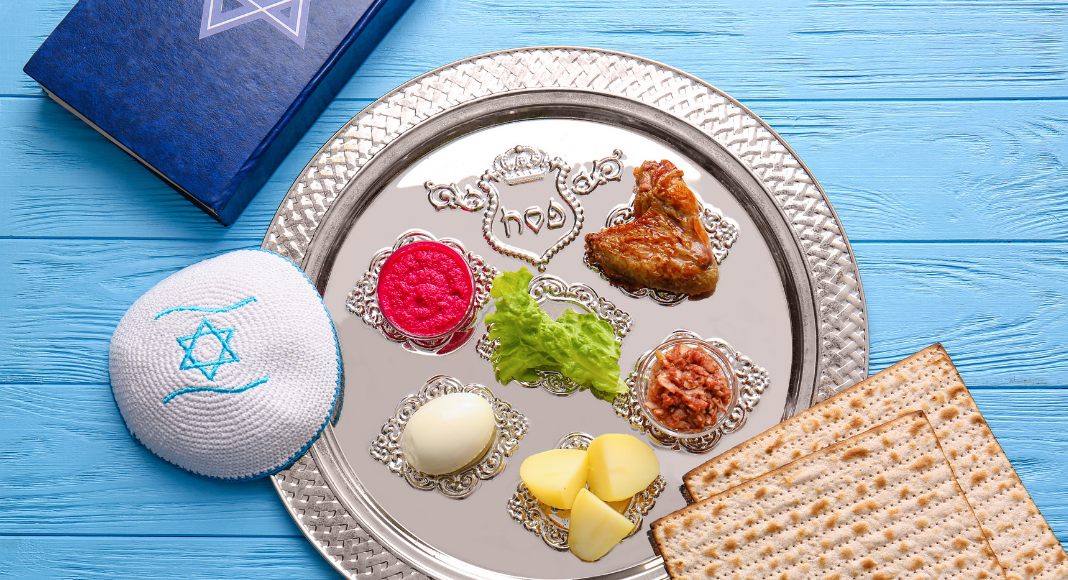 Image: A traditional Passover Seder plate