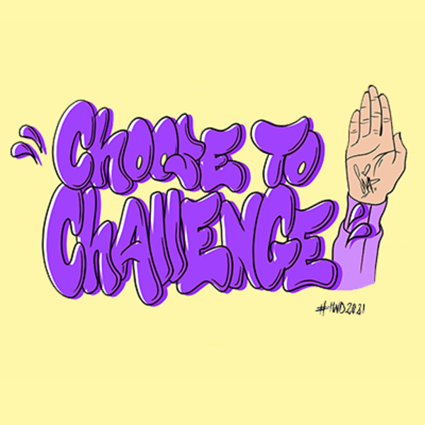 Choose to Challenge campaign logo (International Women's Day: This Year, #ChooseToChallenge Ana Caballeros Contributor Miami Mom Collective)