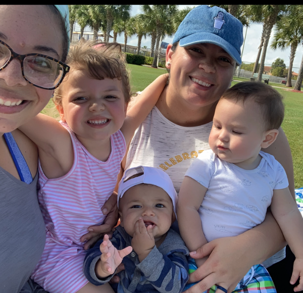 Dianna and a friend on a walk to the park (Love Where You Live: Why I Love Living in Cutler Bay Dianna Hill Contributor Miami Mom Collective)