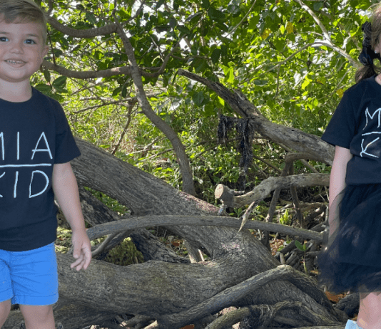 Dianna's kids wearing their MIA KID shirts (Love Where You Live: Why I Love Living in Cutler Bay Dianna Hill Contributor Miami Mom Collective)