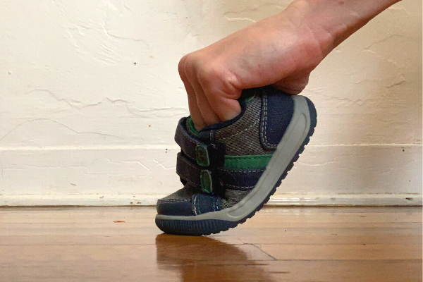 Image: An example of a toddler shoe with a flexible sole. (Toddler Shoes: 4 Things to Look for Brittany Aquart Contributor Miami Mom Collective)