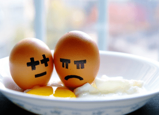 Two eggs with sad faces drawn onto them (An Open Letter to Moms Who Hate Cooking Becky Gonzalez Contributor Miami Mom Collective)