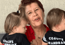 Image: Holly holding 2 of her grandchildren (I've Graduated to Grand! The Perks of Adding Grand to the Title of Mom Holly Farver Contributor Miami Mom Collective)