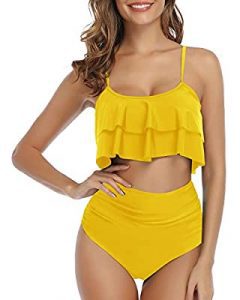 A yellow two-piece (Swimsuits for Moms: This Season's Top 5 Sharonda Stewart Contributor Miami Mom Collective)