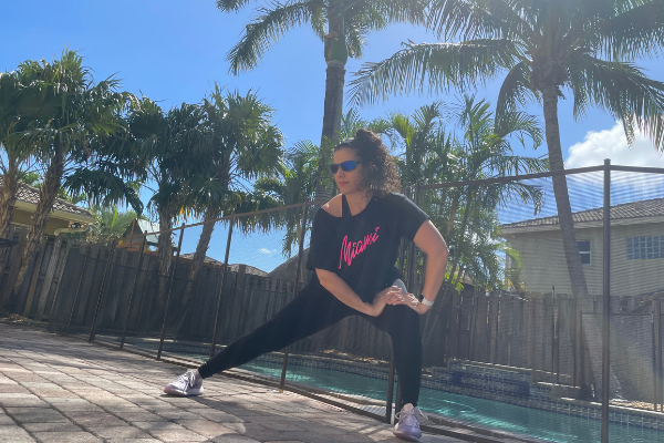 Zoe working out at home (National Women's Health Week & Why It's Important for Moms Zoe Costa Contributor Miami Mom Collective)