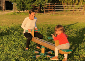 Kristina on a see saw with her daughter (Making Changes: Taking A Step Back In Order To Move Forward Kristina Fiorentino Contributor Miami Mom Collective)