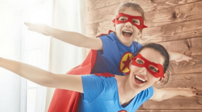A mother and daughter in superhero costumes (Boosting the Immune System for a Great School Year Ahead Adita Lang Contributor Miami Mom Collective)