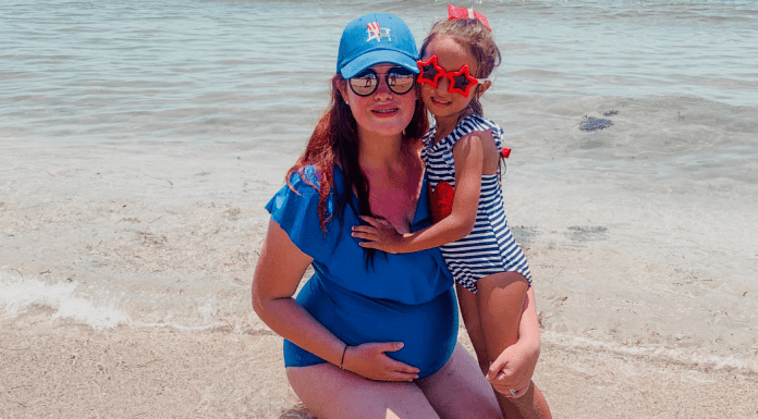 Jessica with her daughter at the beach (Beach More, Stress Less : Beach Day Tips and Hacks Jessica Alvarez-Ducos Contributor Miami Mom Collective)