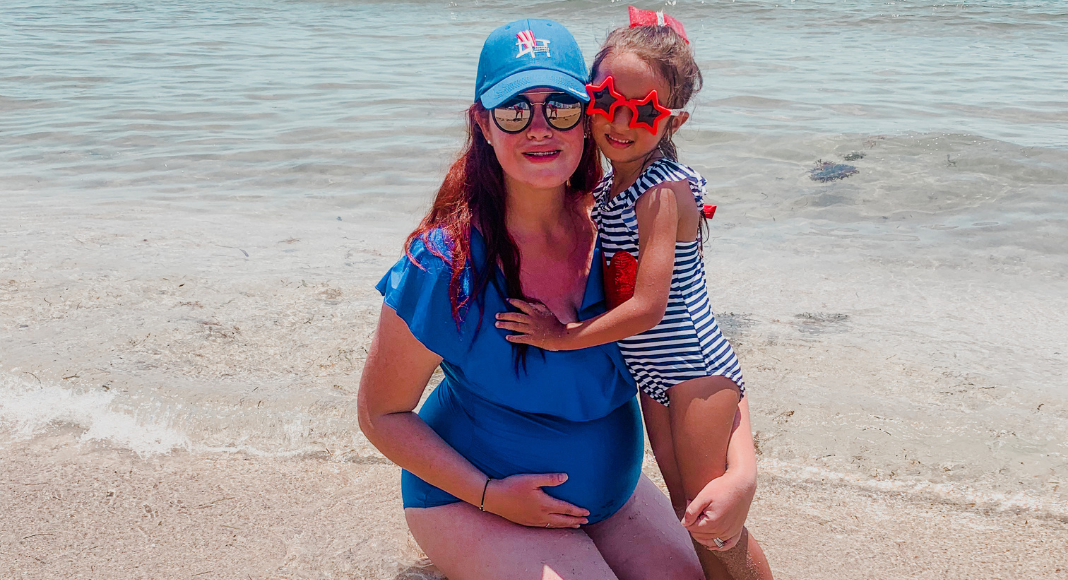Jessica and her daughter at the beach (Beach More, Stress Less : Beach Day Tips and Hacks Jessica Alvarez-Ducos Contributor Miami Mom Collective)
