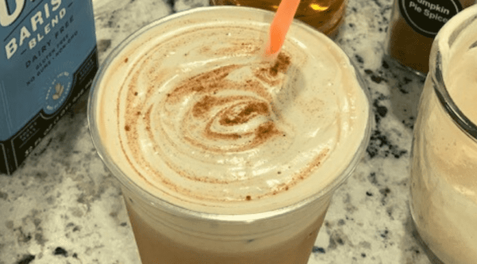 A cup of Alexa's homemade pumpkin cream cold brew (Pumpkin + Cold Brew: How To Make this Popular Fall Coffee at Home! Alexa Gonzalez Contributor Miami Mom Collective)