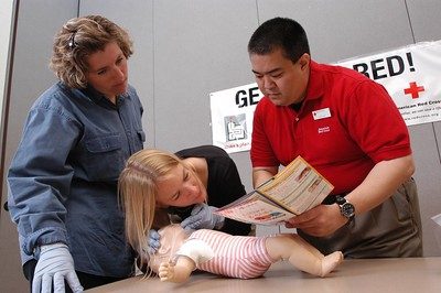An infant CPR training demonstration (Dianna Hill Contributor Miami Mom Collective)