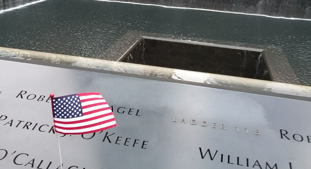 Image: A list of names engraved at the September 11th Memorial
