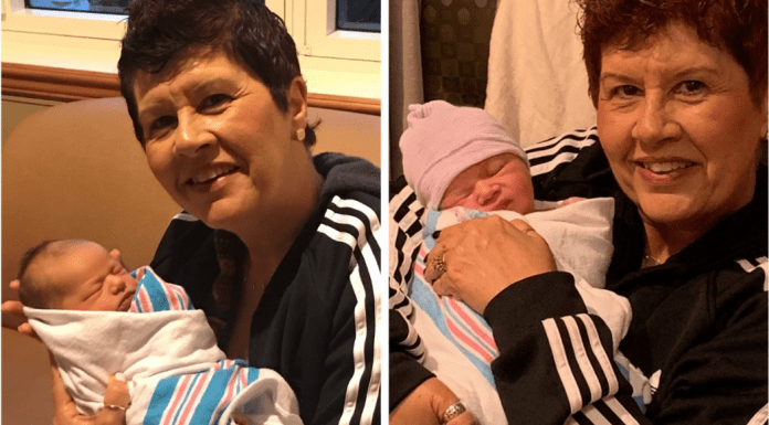 Holly holding her grandbabies for the first time (Grandparents Day 2021: Becoming a Grandparent Is a Special Gift Holly Farver Contributor Miami Mom Collective)