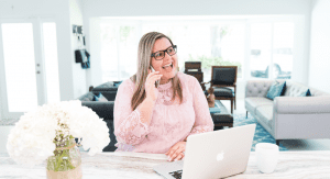 Image: Vanessa working from home (Support Working Women This National Business Women’s Week Vanessa Santamaria Contributor Miami Mom Collective)