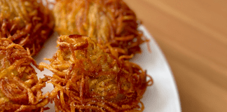 Image: A plate of homemade latkes