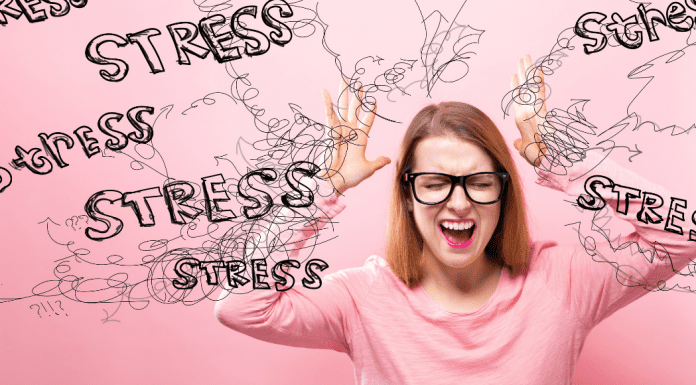 Image: A woman who is overwhelmed by stress (Minimize Stress: 18 Helpful Tips Lorena Lougedo Contributor Miami Mom Collective)