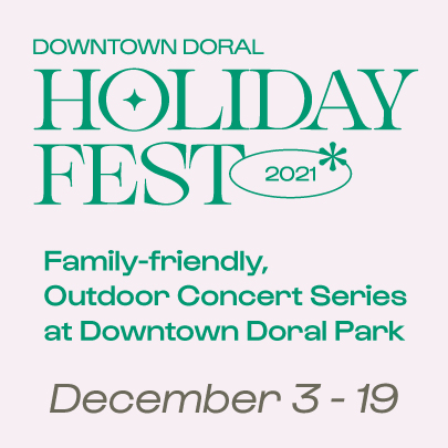 Image: Downtown Doral Holiday Fest Logo (The Ultimate Guide to 2021 Miami Area Holiday Events & Activities Lynda Lantz Contributor Miami Mom Collective)