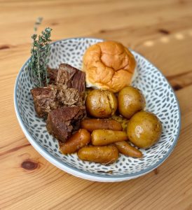 Image: Plated pot roast, ready to eat (Instant Pot Pot Roast: Minimal Effort, Maximum Deliciousness Rachelle Haime Contributor Miami Mom Collective)