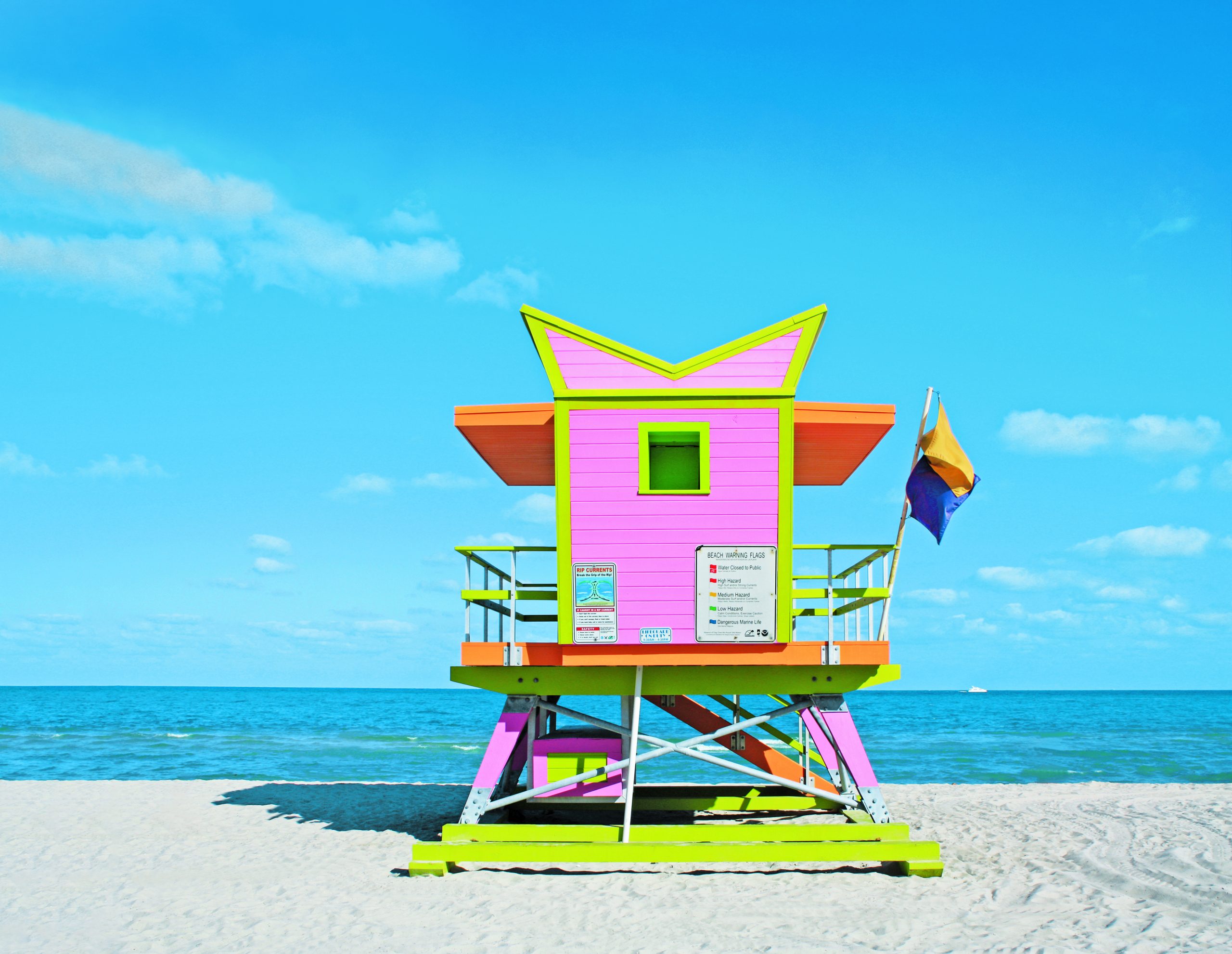Miami Beach Lifeguard tower, vibrant colors, Miami Beach Live 2022