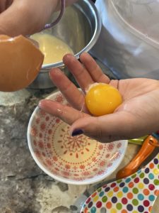 Separating the egg yolk