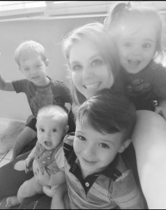 Katrina, pictured with her children and her nephews