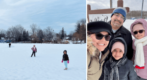 Vanessa's family enjoying the snow