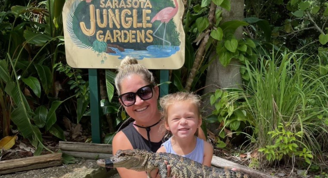 Holly's daugher-in-law and granddaughter at Sarasota Jungle Gardens