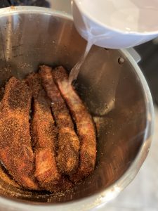 Flanken ribs in instant pot with the rub