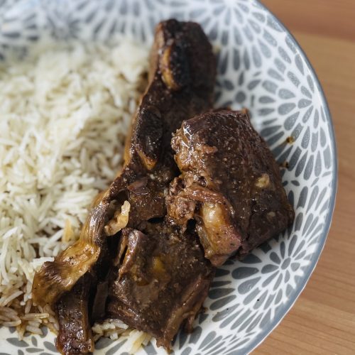 Savory Flanken ribs with rice