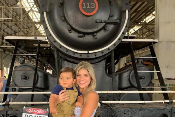 Bella and her son at the Goldcoast Railroad Museum