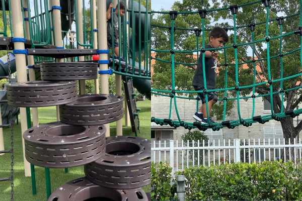A child plays on the climbers at Coral Way Community Center Park