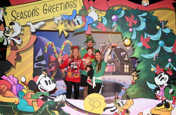 Sandra's family celebrating the holidays at Disney