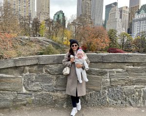 Morgan and her daughter in Central Park