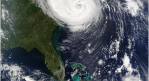 Image: A hurricane off the coast of the US