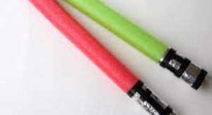 Image: Pool noodle light sabers