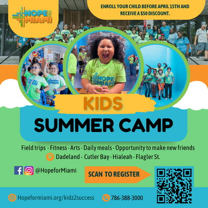 Image: Hope for Miami Kids Summer Camp Graphic