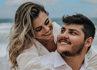 Image: A couple at the beach