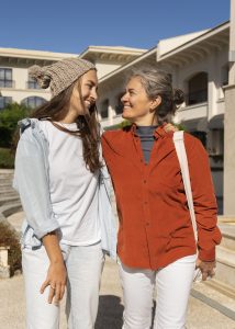 Image: A teenaged daughter with her mom