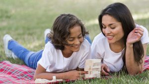 Image: A mom spending time outdoors with her teenager